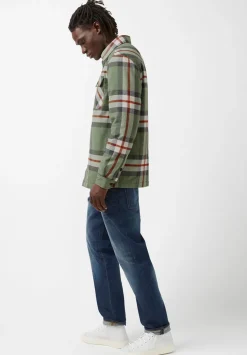 Jomon Men’s Shacket in Green Grey Plaid - BM24103