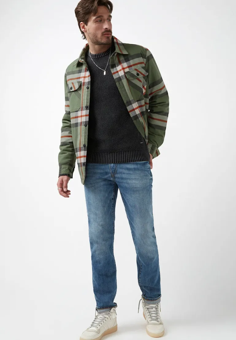 Jomon Men’s Shacket in Green Grey Plaid - BM24103