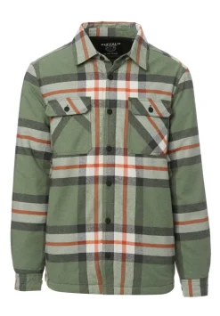 Jomon Men’s Shacket in Green Grey Plaid - BM24103