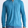 Kaduk Men's Long-Sleeve Burnout Henley Top, Atlantic Blue - BM24237