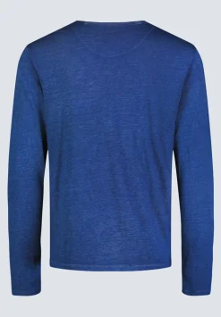 Kaduk Men's Long-Sleeve Burnout Henley Top, Whale - BM24237