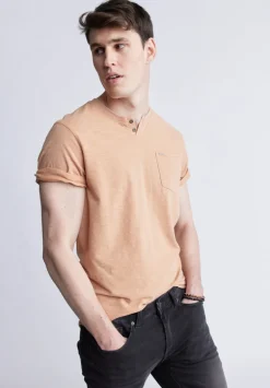 Kadya Short Sleeve Men's Henley, Tan - BM24397