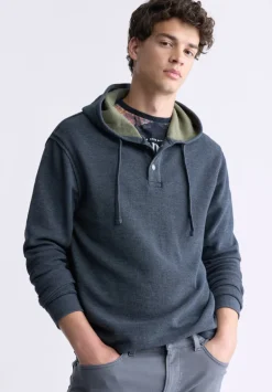 Kafom Men's Hooded Long-Sleeve Top, Black - BM24433