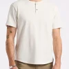 Kamel Men's Short-Sleeve Jersey Henley Top, Milk - BM24602
