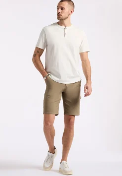 Kamel Men's Short-Sleeve Jersey Henley Top, Milk - BM24602