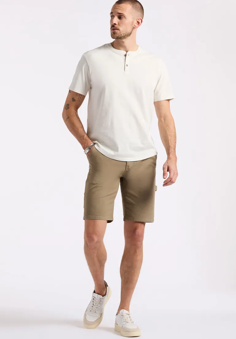 Kamel Men's Short-Sleeve Jersey Henley Top, Milk - BM24602