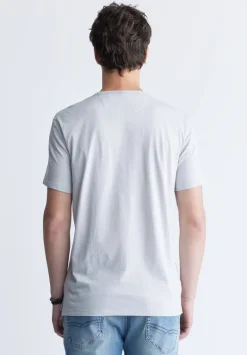 Kandy Men's Short Sleeve Henley, Light Grey- BM24387