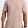 Karlton Men's Waffle-Knit Short-Sleeve Crewneck T-Shirt, Adobe Rose - BM24538