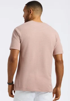 Karlton Men's Waffle-Knit Short-Sleeve Crewneck T-Shirt, Adobe Rose - BM24538
