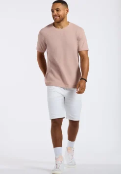 Karlton Men's Waffle-Knit Short-Sleeve Crewneck T-Shirt, Adobe Rose - BM24538