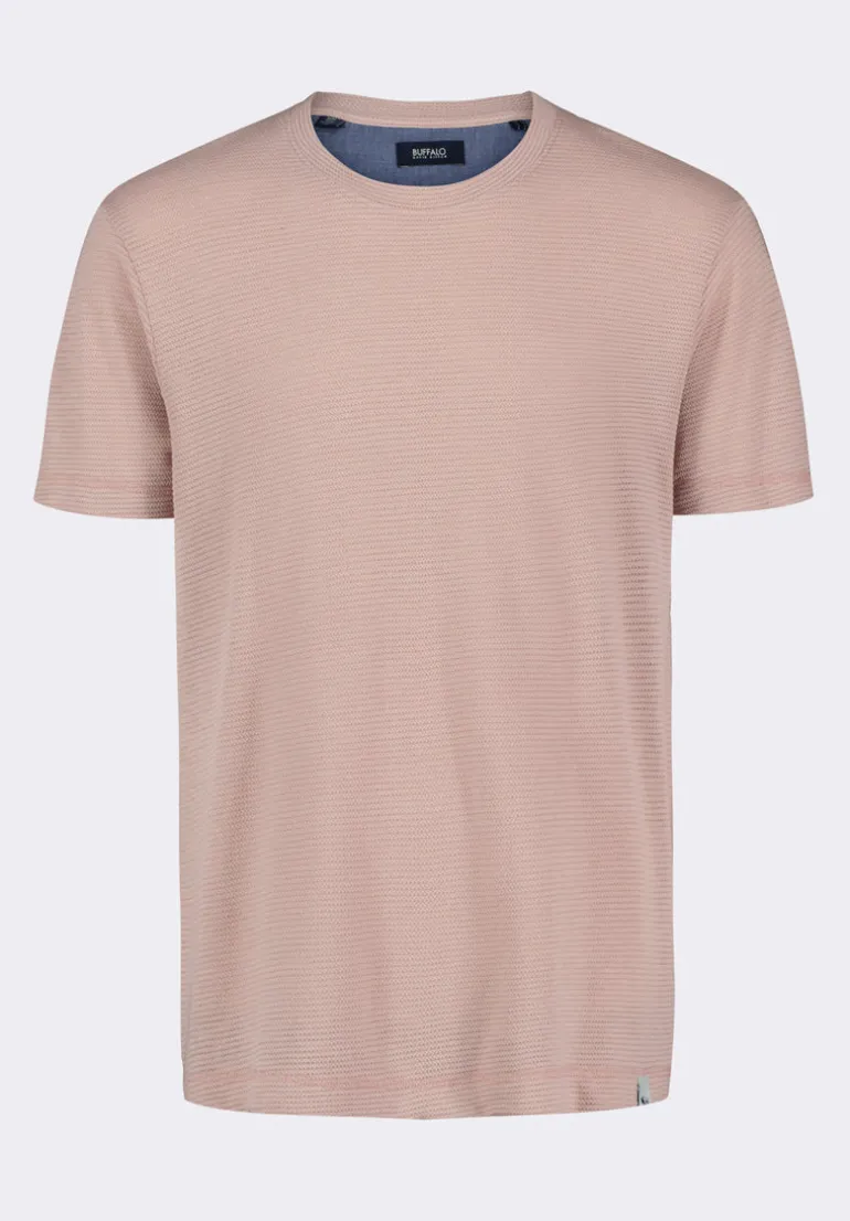 Karlton Men's Waffle-Knit Short-Sleeve Crewneck T-Shirt, Adobe Rose - BM24538