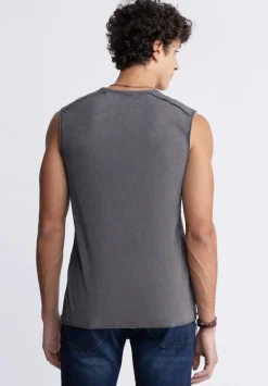 Karmola Men's Sleeveless Top in Charcoal Grey - BM24235