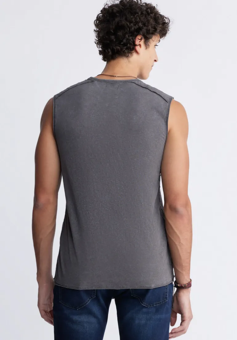 Karmola Men's Sleeveless Top in Charcoal Grey - BM24235