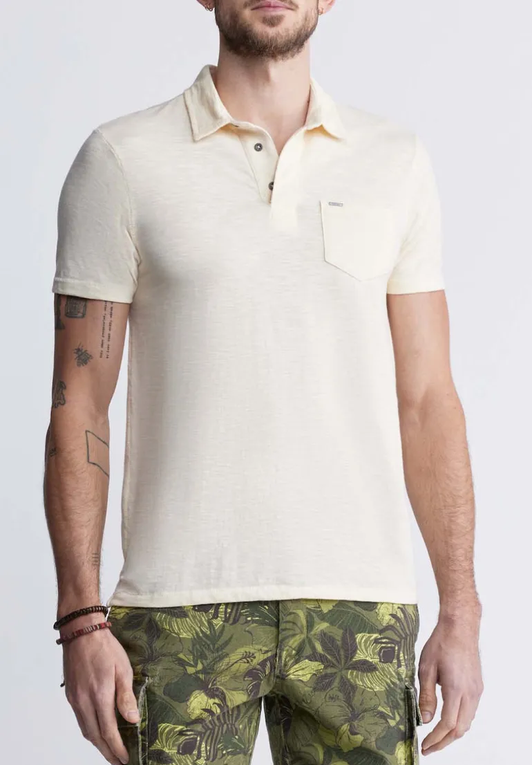 Kasper Men's Short-Sleeve Polo in White - BM24233