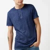 Kasum Buttoned Henley Men's T-Shirt in Dark Blue - BM21411