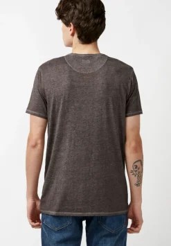Kasum Buttoned Henley Men's T-Shirt in Dark Grey - BM21411