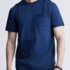Katoni Men's Short Sleeve Hoodie, Navy - BM24489