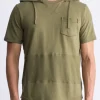 Katoni Men's Short-Sleeve Hooded T-Shirt, Burnt Olive - BM24524