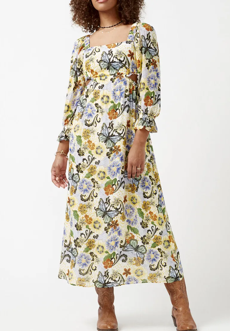 Kerry Butterfly Print Cut-Out Maxi Dress - WD0008S