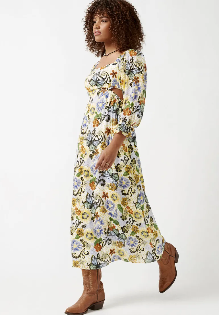 Kerry Butterfly Print Cut-Out Maxi Dress - WD0008S
