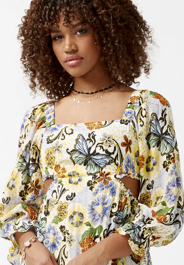 Kerry Butterfly Print Cut-Out Maxi Dress - WD0008S