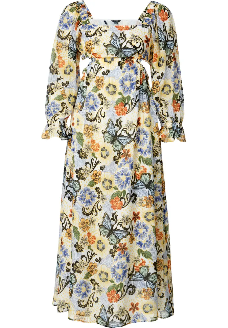 Kerry Butterfly Print Cut-Out Maxi Dress - WD0008S