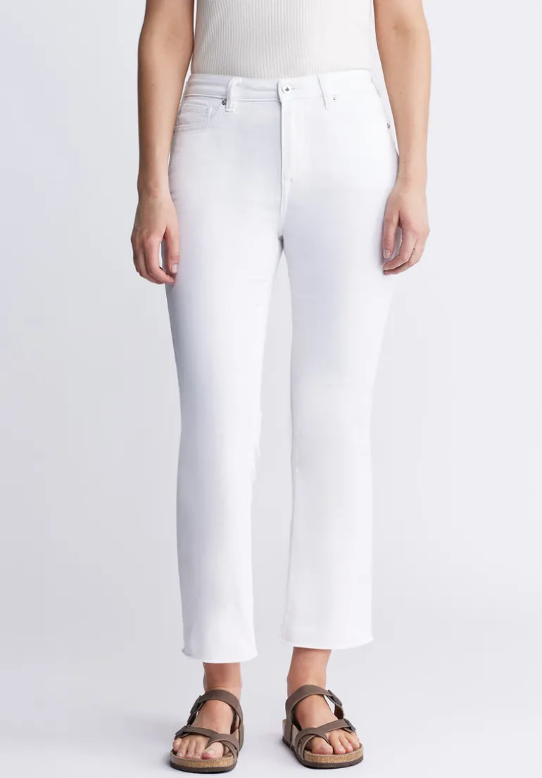 Kick Crop Kim Women's Jeans in White - BL15974
