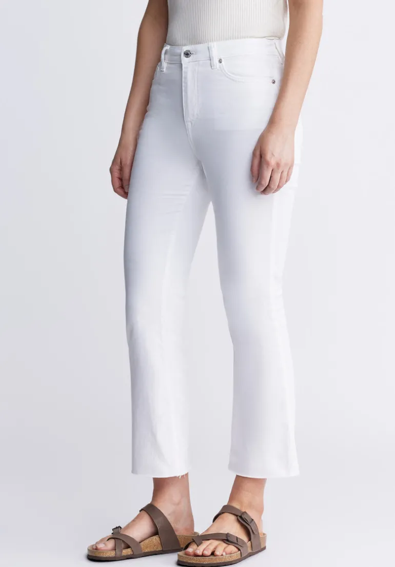 Kick Crop Kim Women's Jeans in White - BL15974