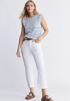 Kick Crop Kim Women's Jeans in White - BL15974