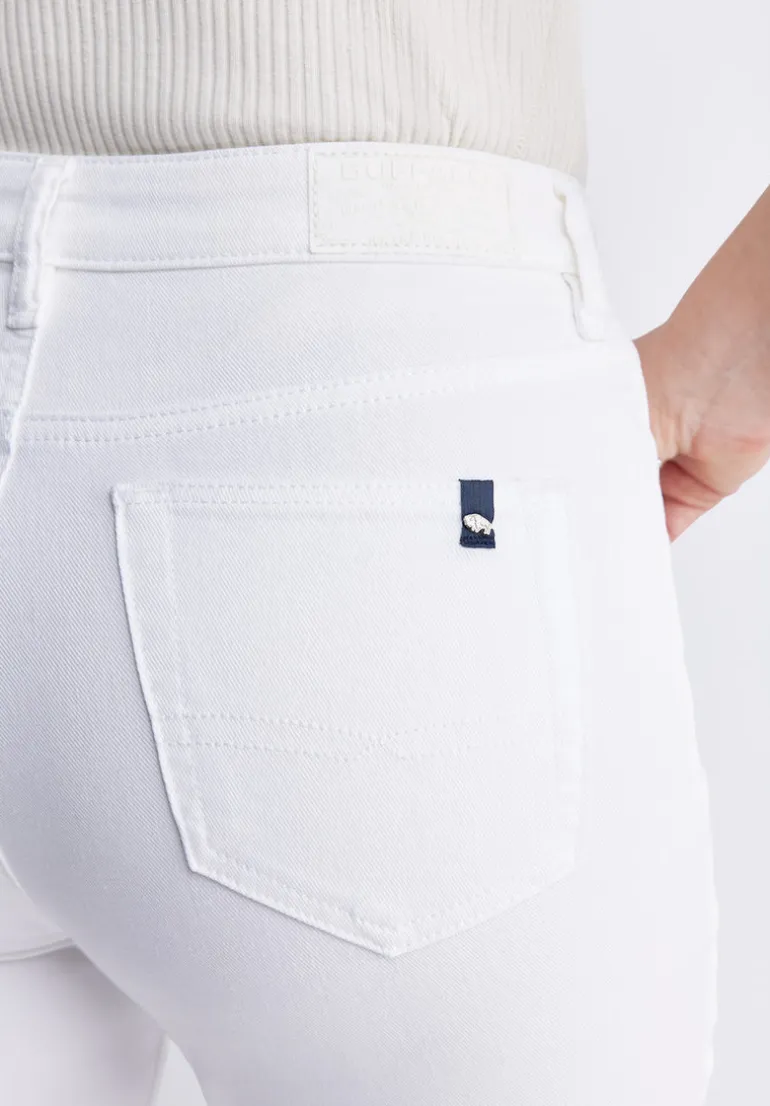 Kick Crop Kim Women's Jeans in White - BL15974