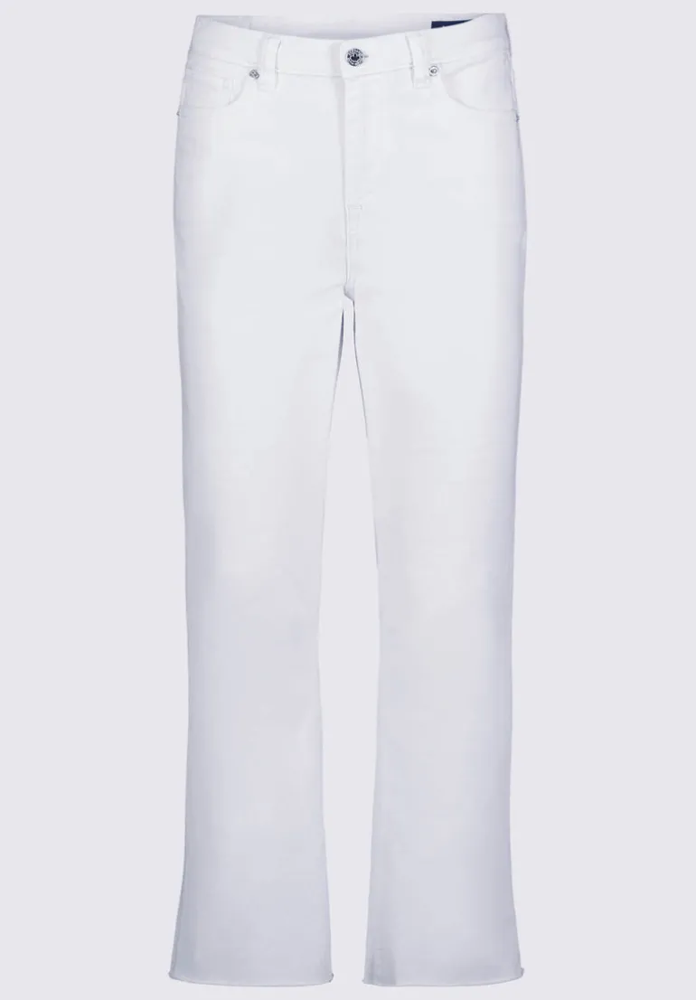 Kick Crop Kim Women's Jeans in White - BL15974