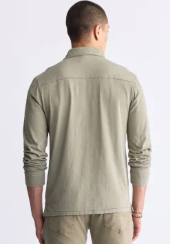 Kimmy Men's Long-Sleeve Polo with Pocket, Rain Forest - BM24378