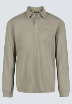 Kimmy Men's Long-Sleeve Polo with Pocket, Rain Forest - BM24378