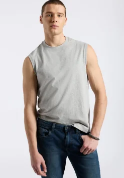 Kingster Men's Sleeveless Crew Neck Relaxed Fit Jersey Tank Top, Heather Grey - BM24601