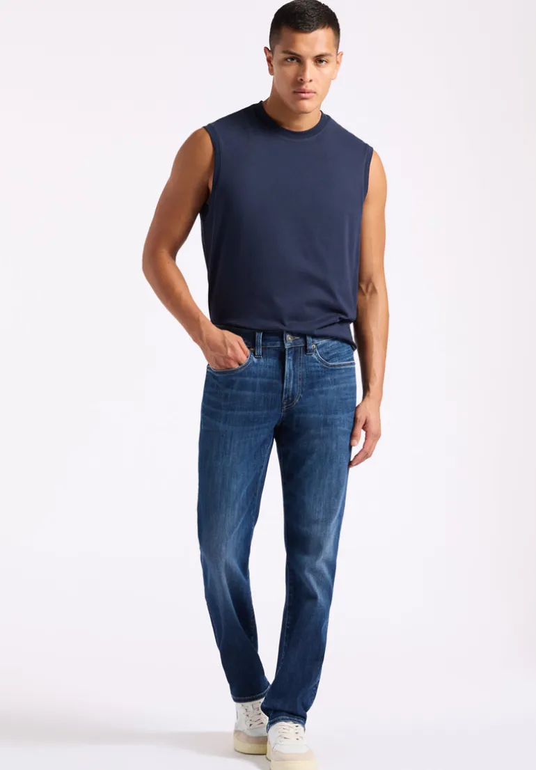 Kingster Men's Sleeveless Crew Neck Relaxed Fit Jersey Tank Top, Midnight Blue - BM24601