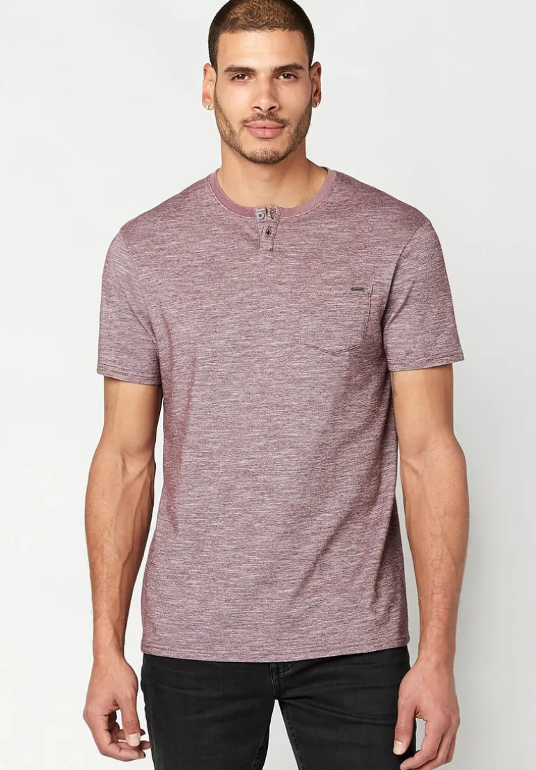 Kique Men's Slub Cotton T-Shirt in Pink - BM23463
