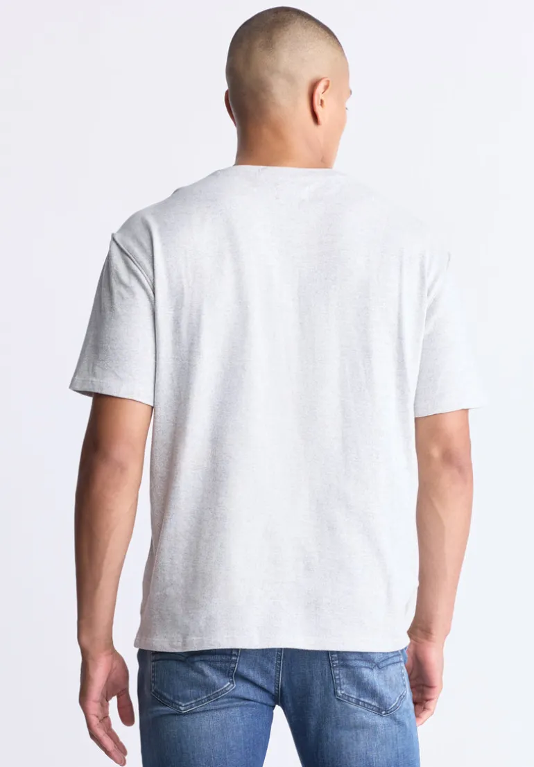 Kitfom Men's Short-Sleeve Henley Top, Heather Grey - BM24519