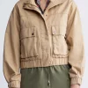 Lorah Women’s Jacket with Pockets in Tan - JK0019P