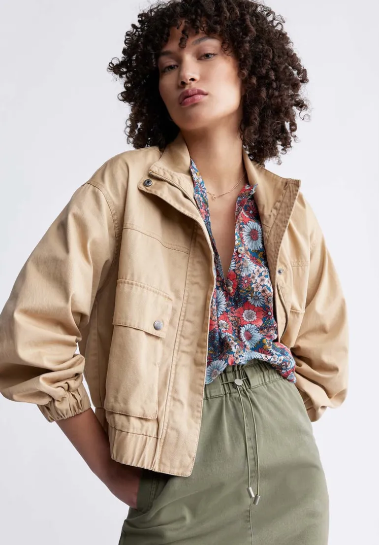 Lorah Women’s Jacket with Pockets in Tan - JK0019P