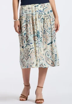 Lupita Women's Floral Print Tiered Midi Skirt, Paisley - WS0016P