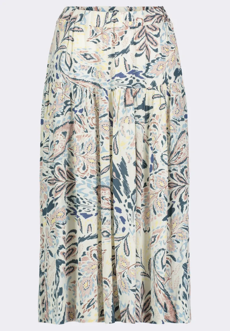 Lupita Women's Floral Print Tiered Midi Skirt, Paisley - WS0016P