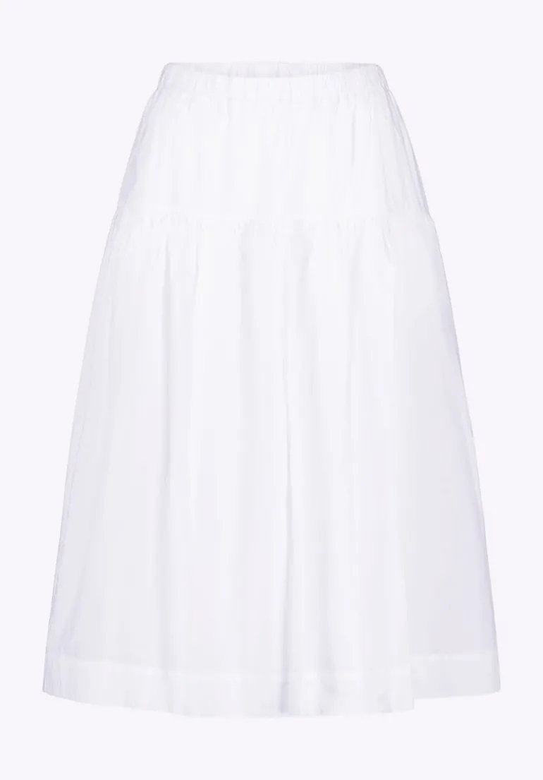 Lupita Women's Tiered Midi Skirt, White - WS0015P