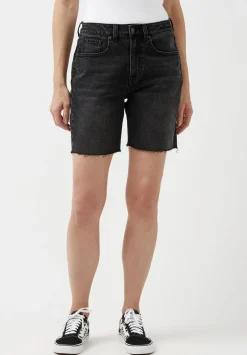 Maggie Whiskered Black Vintage Mom Shorts - BL15920