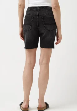 Maggie Whiskered Black Vintage Mom Shorts - BL15920