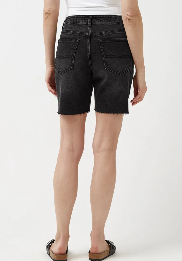 Maggie Whiskered Black Vintage Mom Shorts - BL15920