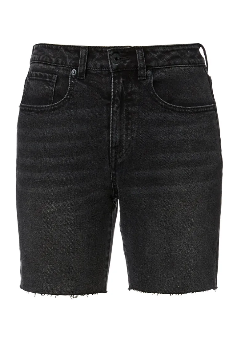 Maggie Whiskered Black Vintage Mom Shorts - BL15920