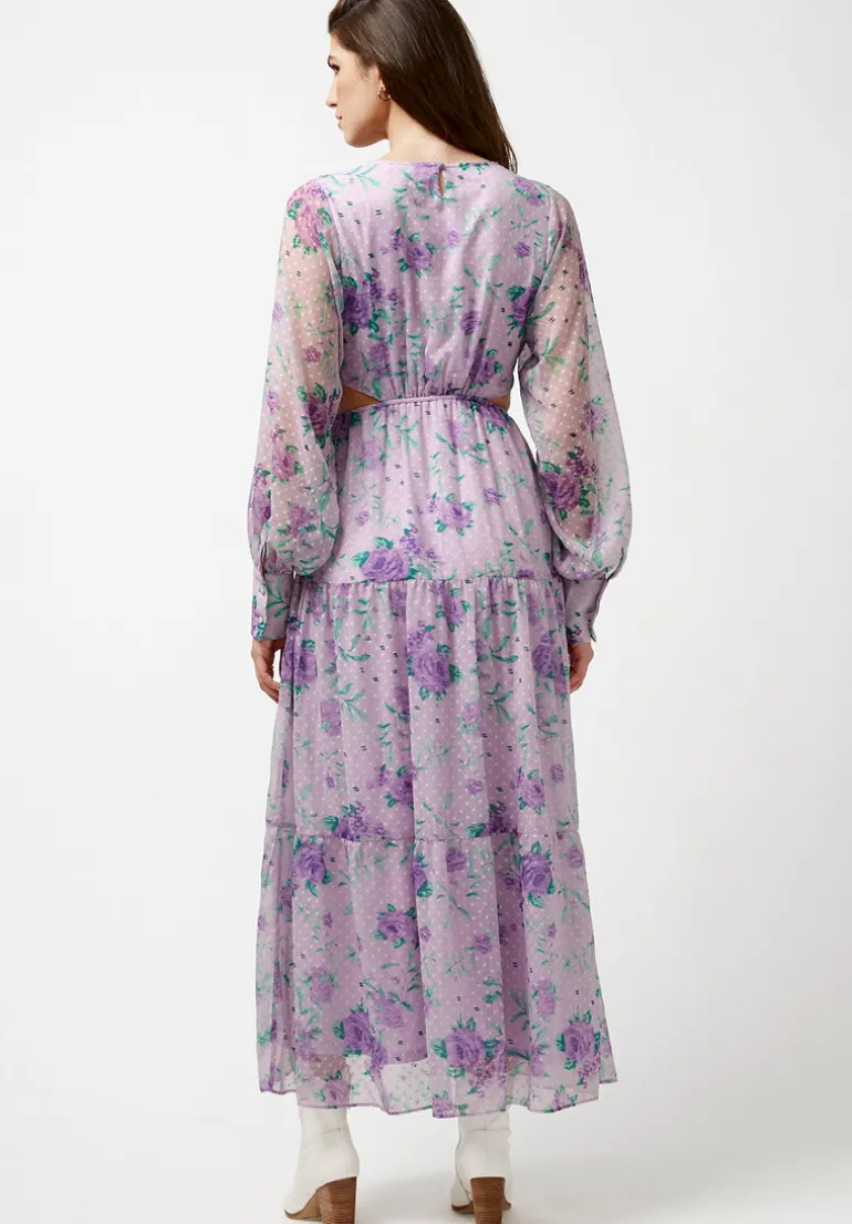 Marceline Women's Cut Out & Tiered Dress in Purple Floral - WD0531P