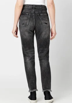 Margot Mom Jeans in Distressed Black - BL15860