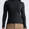 Mavra Women's Ribbed Turtleneck Top, Black - KT0164H