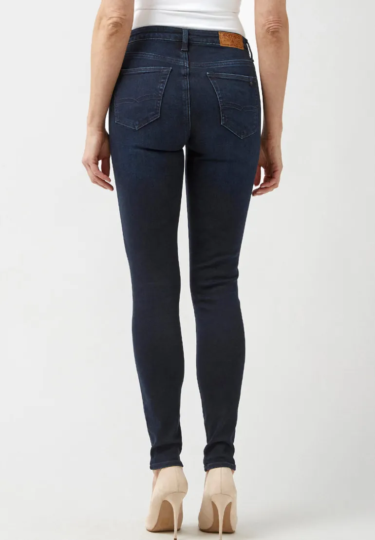 Mid Rise Skinny Alexa Women's Jeans in Rinsed Dark Blue Rinsed - BL15670